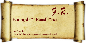 Faragó Romána névjegykártya