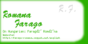 romana farago business card